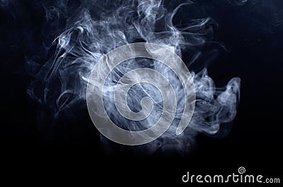 Smoke and Fog on Black Background Stock Photo