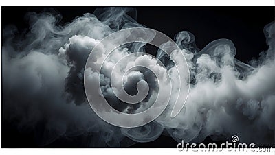 smoke, fog, haze , on a completely black background for overlaying the screen Stock Photo