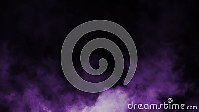 Abstract purple smoke mist fog on a black background. Texture. Design element. Stock Photo