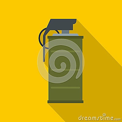 Smoke grenade icon, flat style Vector Illustration