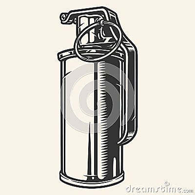 Smoke grenade monochrome vintage element Vector Illustration