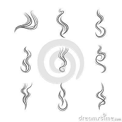 Smoke lines vector set Vector Illustration