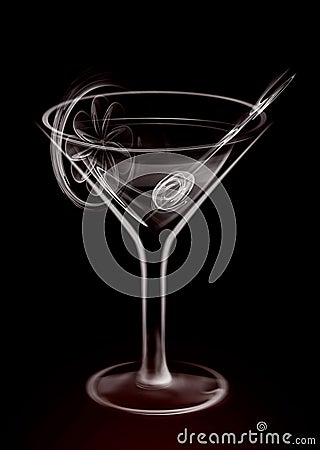 Smoke Martini Glass Stock Photo
