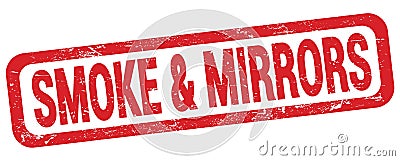 SMOKE & MIRRORS text written on red rectangle stamp Stock Photo