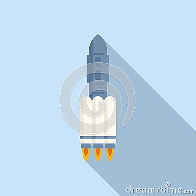 Smoke rocket icon flat vector. Space fire Vector Illustration