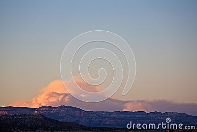 Smoke from the Schultz Fire near Flagstaff, Arizona. Stock Photo