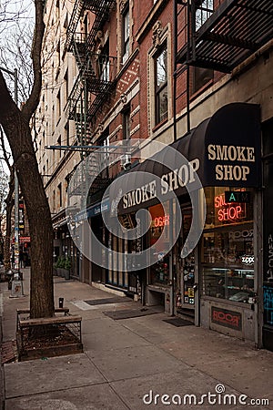 Smoke shop in the West Village, Manhattan, New York City Editorial Stock Photo