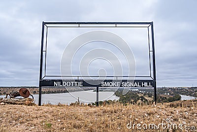 Smoke Signal Hill in the Murray River. Nildottie, South Australia Stock Photo