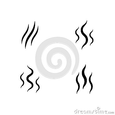 Smoke stream vector aroma icon smell set Vector Illustration