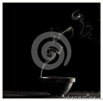 Smoke tail form soil panati Stock Photo