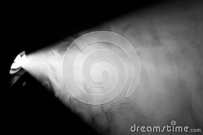 Smoke texture or pattern in the air , bright light effect realistic at dark background . Stock Photo