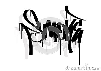 SMOKE word graffiti tag style Vector Illustration
