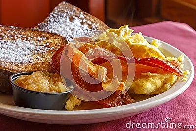 Smoked bacon and eggs Stock Photo