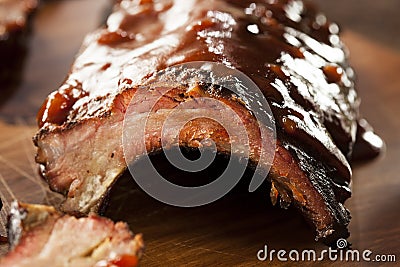 Smoked Barbecue Pork Spare Ribs Stock Photo