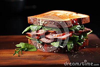 a smoked duck sandwich with lettuce Stock Photo