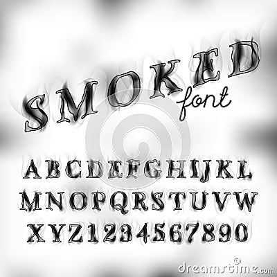 Smoked font set Vector Illustration