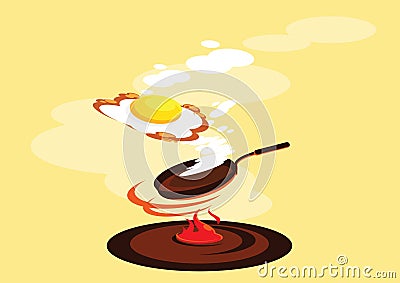 Smoked fried egg fresh cook illustration Vector Illustration