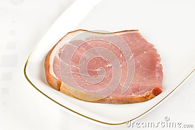 Smoked Gammon steak Stock Photo