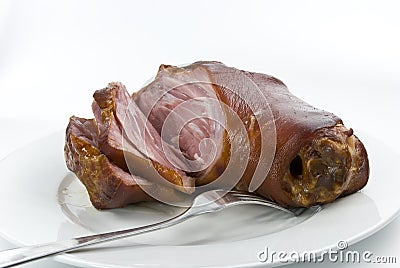 Smoked ham-knuckle Stock Photo