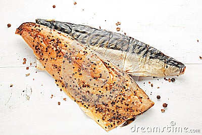 Smoked Mackerel Stock Photo