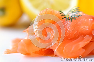 Smoked salmon Stock Photo