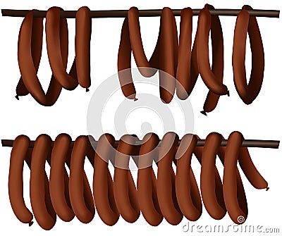 Smoked sausage Vector Illustration