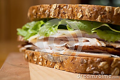 Smoked turkey sandwich Stock Photo