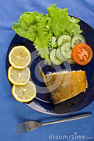 Smoked whitefish, upper view Stock Photo