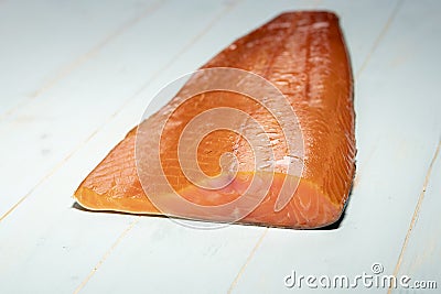 Smoked wild sockeye salmon on background Stock Photo