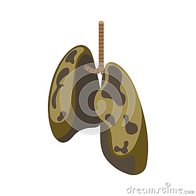 Smoker Lungs Icon Vector Illustration