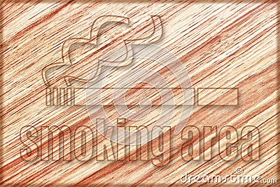 smoking area sign on wooden board Stock Photo