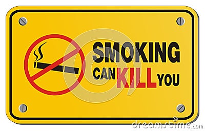 Smoking can kill you yellow sign - rectangle sign Stock Photo