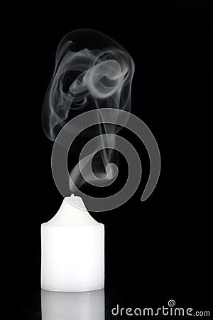 Smoking Candle Stock Photo