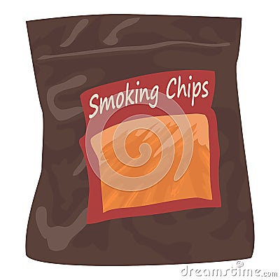 Smoking chips icon, cartoon style Vector Illustration