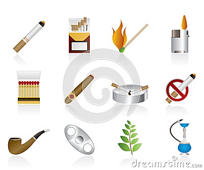 Smoking and cigarette icons Vector Illustration