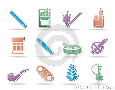 Smoking and cigarette icons Vector Illustration