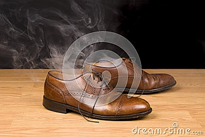 Smoking dress shoes Stock Photo