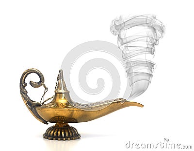 Smoking Genie Lamp Stock Photo