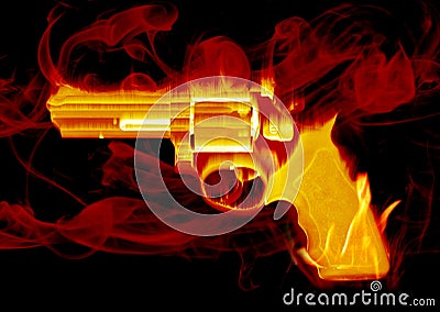 Smoking gun Stock Photo