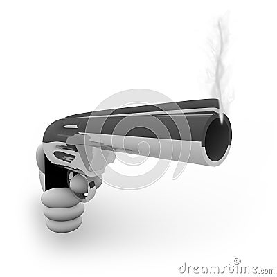 Smoking Gun - with Hand Stock Photo