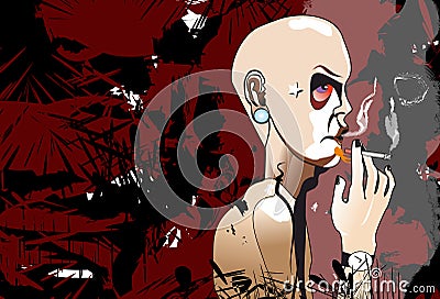 Smoking hippy Stock Photo