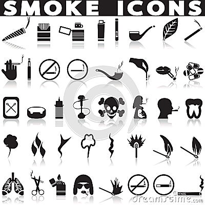 Smoking icon set. Vector Illustration