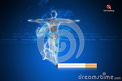 Smoking kills human body Cartoon Illustration