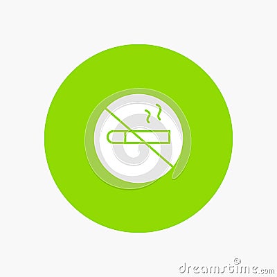 Smoking, No Smoking, Cigarette, Health white glyph icon Vector Illustration