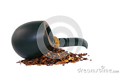 Smoking pipe and tobacco Stock Photo