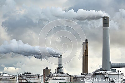 Smoking power plant Stock Photo