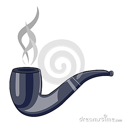 Smoking tobacco pipe icon, cartoon style Vector Illustration