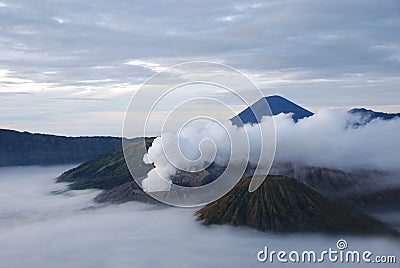 Smoking volcano Stock Photo