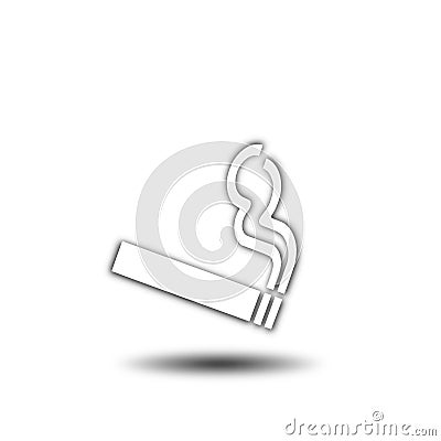 Smoking white icon, sign, illustration Cartoon Illustration