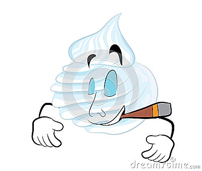 Smoking White meringue illustration Cartoon Illustration